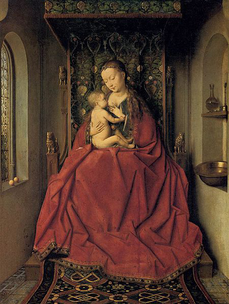 Jan Van Eyck Suckling Madonna Enthroned